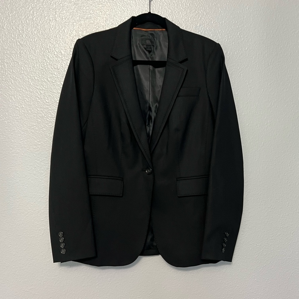 Banana Republic black striped Blazer jacket 12